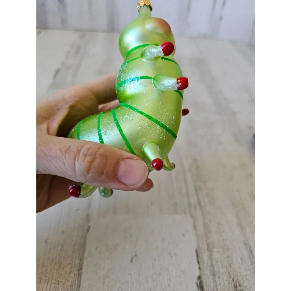 de carlini Caterpillar dillards trimmings italian glass ornament insect Xmas tre